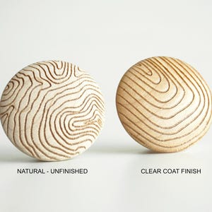 Solid Maple Cabinet Knobs | Wood Drawer Pulls Geometric Engraved Knobs | Mid Century Modern Hardware | Kitchen Cabinet Handles | Mix&Match image 5