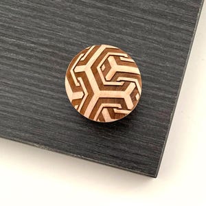 Mid Century Modern BIRCH Geo Inspired | 1.5" Solid Wood Cabinet Knob Designer Wood Pull Drawer Pull Wood Handle Do It Yourself | Home Decor