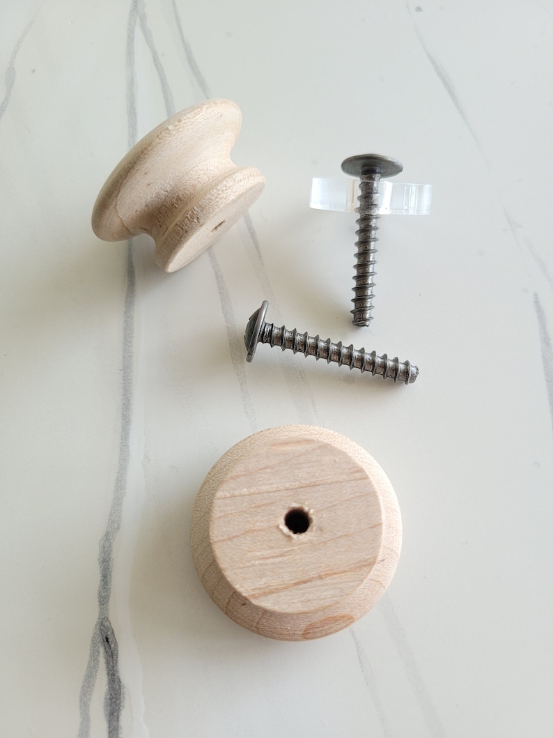 Solid Maple Cabinet Knobs | Wood Drawer Pulls Geometric Engraved Knobs | Mid Century Modern Hardware | Kitchen Cabinet Handles | Mix&Match image 7