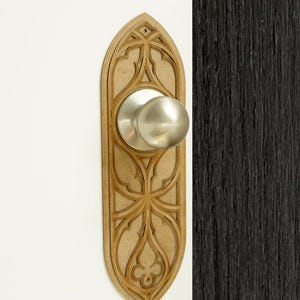 GOTHIC REVIVAL | Decorative Door Knob Backplate, Interior Door Plate, Vintage Style Door Escutcheon Trim Plates, DIY, Interior Décor