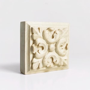 MAPLE - 3&quot; SQUARE Applique | Traditional Style Wooden Plinth Block, Applique,  DIY Unfinished Plinth, Solid Maple, Traditional Style Décor