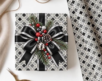 Mid Century Modern Wrapping Paper | Frank Lloyd Wright Inspired Retro Geometric Gift Wrap | MCM Gift Paper | Matte or Glossy | A-1104
