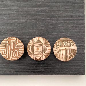 Solid Maple Cabinet Knob 1.25" - 1.5” | Wood Drawer Pull Mid Century Modern Geometric Cabinet Knob Kitchen Cabinet Handle DIY Furniture Knob