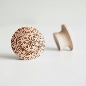 Designer Möbelknauf Massivholz, 3,8 cm, Ahorn Holzknauf |