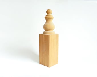 CHERRY Wood Finial | Traditional Vintage Style Wooden Finial,  DIY Unfinished Finial, Solid Cherry, Carved Finial, Traditional Style Décor