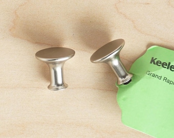 3/4" KNOB | Tiny Door Pull | Keeler Brass Company, Brushed Nickel Drawer and Cabinet pull, Jewelry box knob, Decorative Hardware