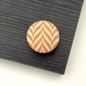 MAPLE Floral Wooden Knob | 1.5" Solid Wood Cabinet Knob, Designer Wood Pull Kitchen Cabinet Knobs Drawer Pull DIY