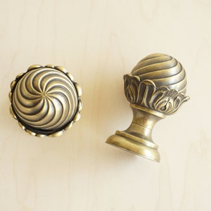 7,5 cm FINIAL | Verzierter Vintage Möbelbeschlag - KEELER Brass Company, dekorative Beschläge, Möbelbeschläge, dekorativer Metallbeschlag