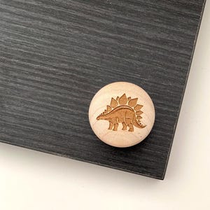 1.25" or 1.5" DINOSAUR STEGOSAURUS | Handcrafted Wood Knobs | Nursery Drawer Pulls | Kids Room Decor | Dino-Themed Furniture Knobs | Custom
