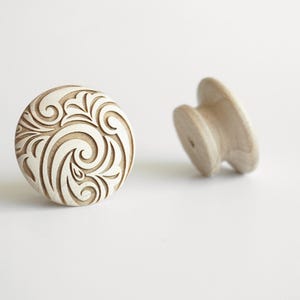 1.25″ or 1.5″ | Fun and Elegant Solid Maple Wood Cabinet Knob Handmade Designer Wood Pull Kitchen Cabinet Drawer Knobs | Do It Yourself