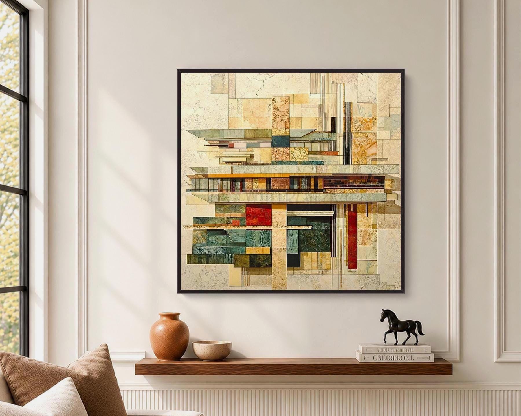 Framed Vintage Frank Lloyd Wright - Etsy