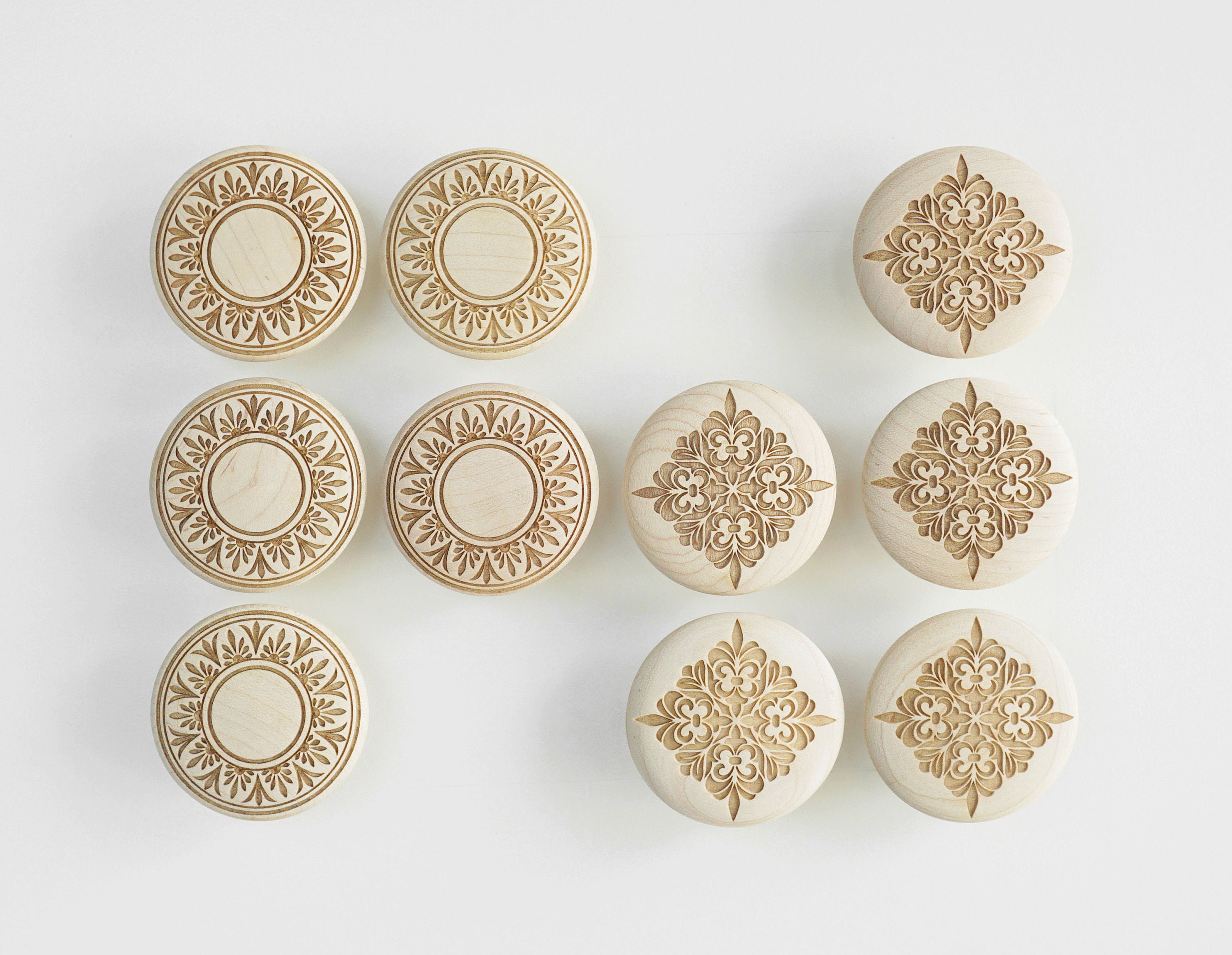 2 Solid Wood Knob designer Custom Wood Etsy