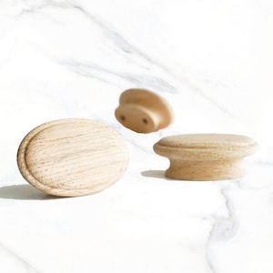 2 3/20,3 cm EICHE | OVAL Unbehandelte Holzknöpfe - Natürliche Holzschrankbeschläge - Schubladenknäufe