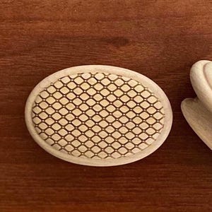 NEW "Diamond Mesh" | 2 3/8" MAPLE Oval | Solid Maple Wood Cabinet Knob, Designer Wood Pull, Contemporary Wood Handle, Do It Yourself DIY