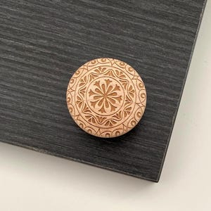 BIRCH Ornate Designer Collection | 1.5" Solid Wood Cabinet Knob Handmade Wood Pull Kitchen Cabinet Drawer Knobs | Do It Yourself