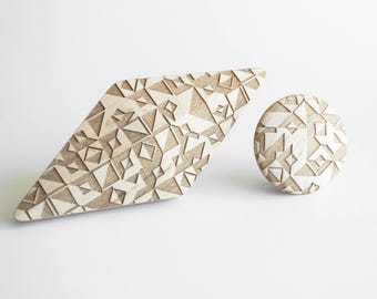 Puxador de madeira de bordo de 1,5" para armário | FRAGMENT | Puxador de madeira de design, puxador de gaveta, alça de madeira, faça você mesmo