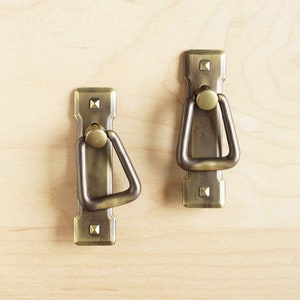3 3/10,5 cm Mission Stil Pull - Gold | Keeler Brass Company, Vintage Stil Drop Bail Pull, Möbelbeschläge, Schrank Ring Pull