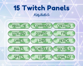 15 Twitch Panels Green Pixel Cow