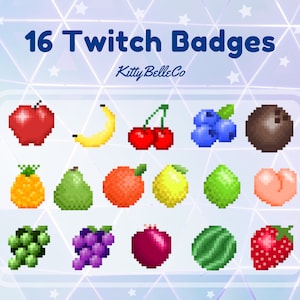 16 Pixel Fruit Sub Bit Badges