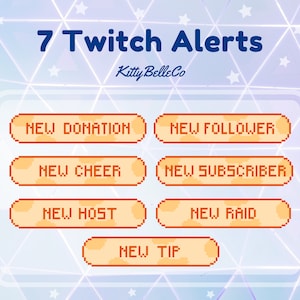 7 Twitch Alerts Orange Pixel Cow Print