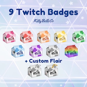 9 emblemas de sub-bit de caixa de leite com toque personalizado