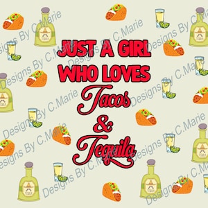 20oz Tumbler Wrap | Tacos & Tequila | Tumbler Sublimation