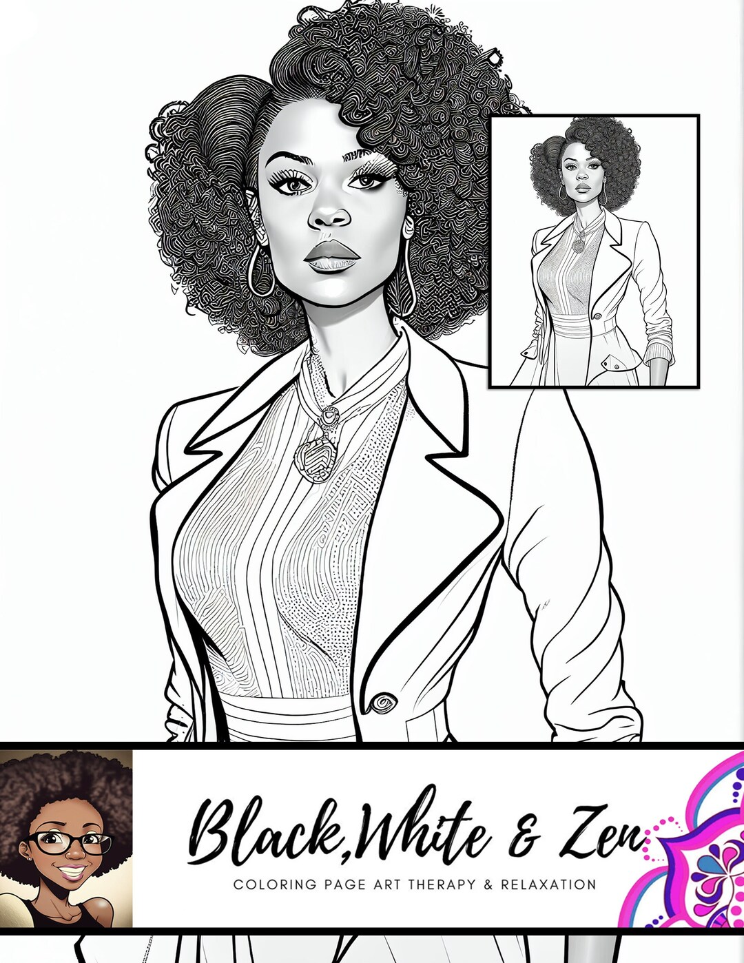 Beautiful Lady With Curly Fro Hair and a Sharp Blazer - Etsy