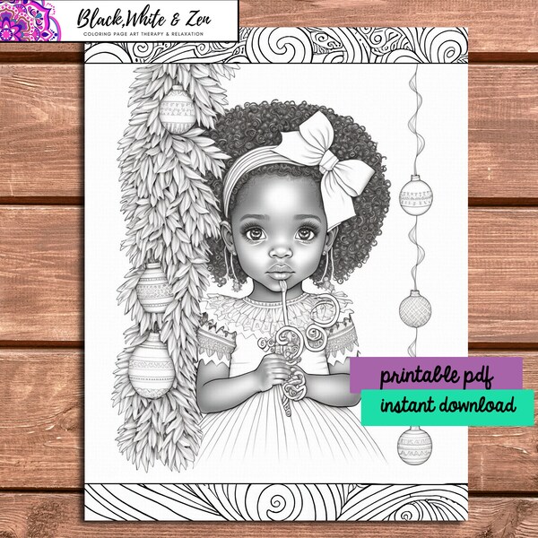 Little African-american Black Girl With Natural Afropuffs Printable PDF ...