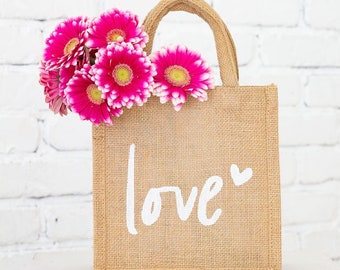 Burlap Gift Bags, Custom Bridesmaid Bags, Bridesmaid Tote Bags, Personalized Bridesmaid Bags, Matching Bridal Gift Bags, Maid of Honor Tote
