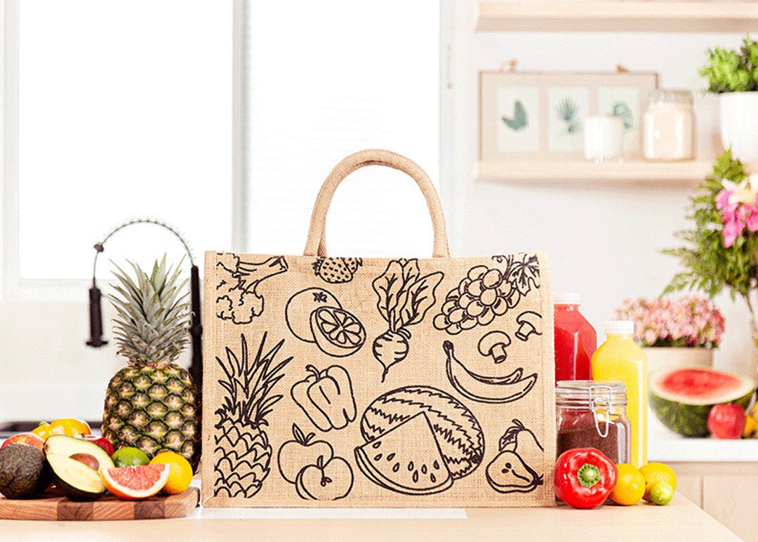 Environmentally Friendly, Biodegradable, Reusable Grocery Bag – Fruits and  Vegetables Jute Bag