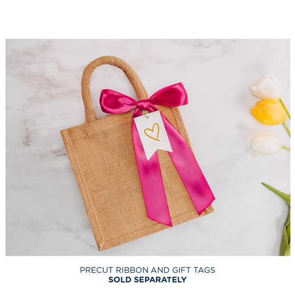 ÉCHANTILLON petit sac en jute, sacs de bienvenue de mariage, faveurs de mariage pour les invités, fourre-tout en toile de jute, sacs-cadeaux de demoiselles d'honneur, cotillons, cadeau de Bachelorette