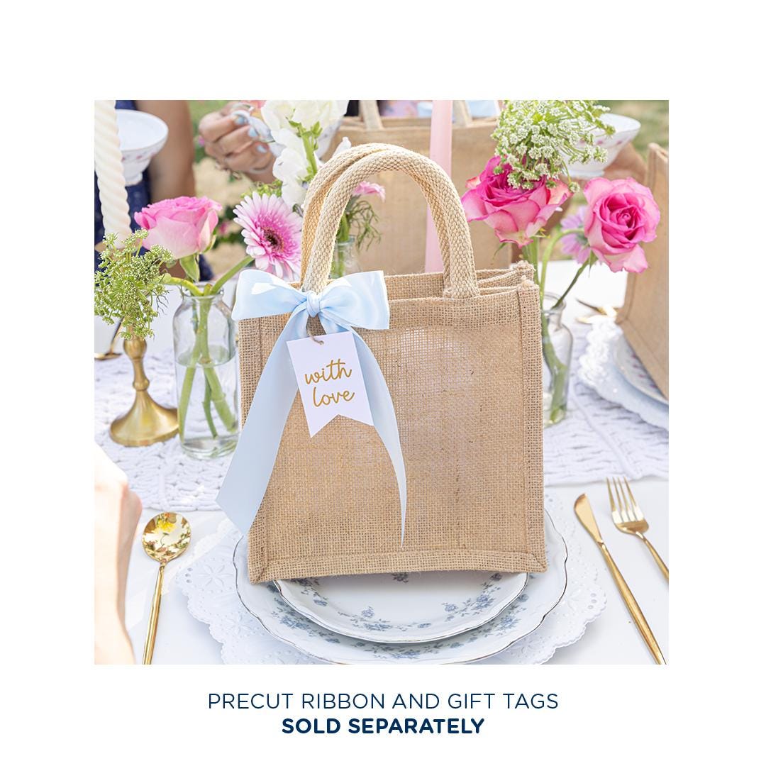 10 Bridesmaid Totes, Personalized Burlap Totes, Reusable Gift Bag Idea ...