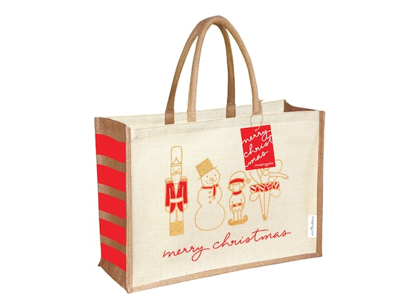 IN STOCK! Merry Christmas Gift Bag - Christmas Wrapping - Christmas Sack - Eco-friendly Wrapping - Jute Bag - Burlap Bag - Holiday Gift Bag