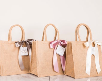 1, Medium Jute Hessian Bag Black Colour Small Medium Large Lunch Bag Gift Bag Shopping Bag