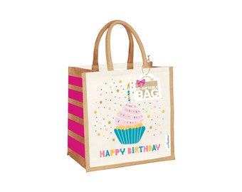 Birthday Bags for Kids, Birthday Gift Bags, Large Gift Bags, Eco-friendly Wrapping, Reusable Birthday Gift Bag, Variety Pack Cupcake and Dog