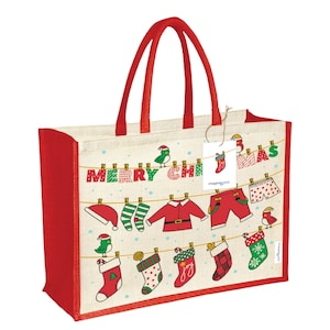 Santa Gift Bag, Christmas Gift Bag, Holiday Gift Bag, Christmas Wrapping, Jute Bag, Santa Sack, Burlap Bag, Christmas Gift, Eco-friendly Bag