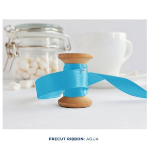 10 SMALL Precut Ribbon - Aqua