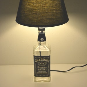 Jack Daniel&#39;s Old no.7 Tennessee whiskey bottle lamp with black lamp shade