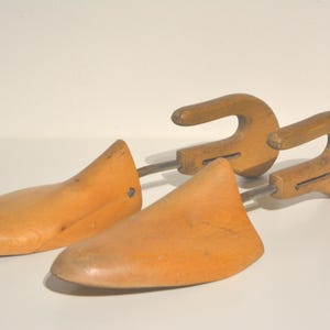 vintage wooden & metal shoe trees