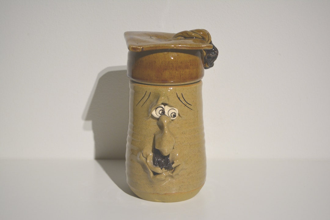 Vintage Ceramic Pretty Ugly Pottery Stoneware Jar With Graduation Hat ...