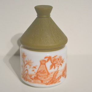 vintage melkglazen melihoningpot uit de jaren 70