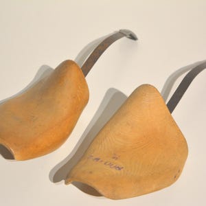 vintage wooden & metal shoe trees