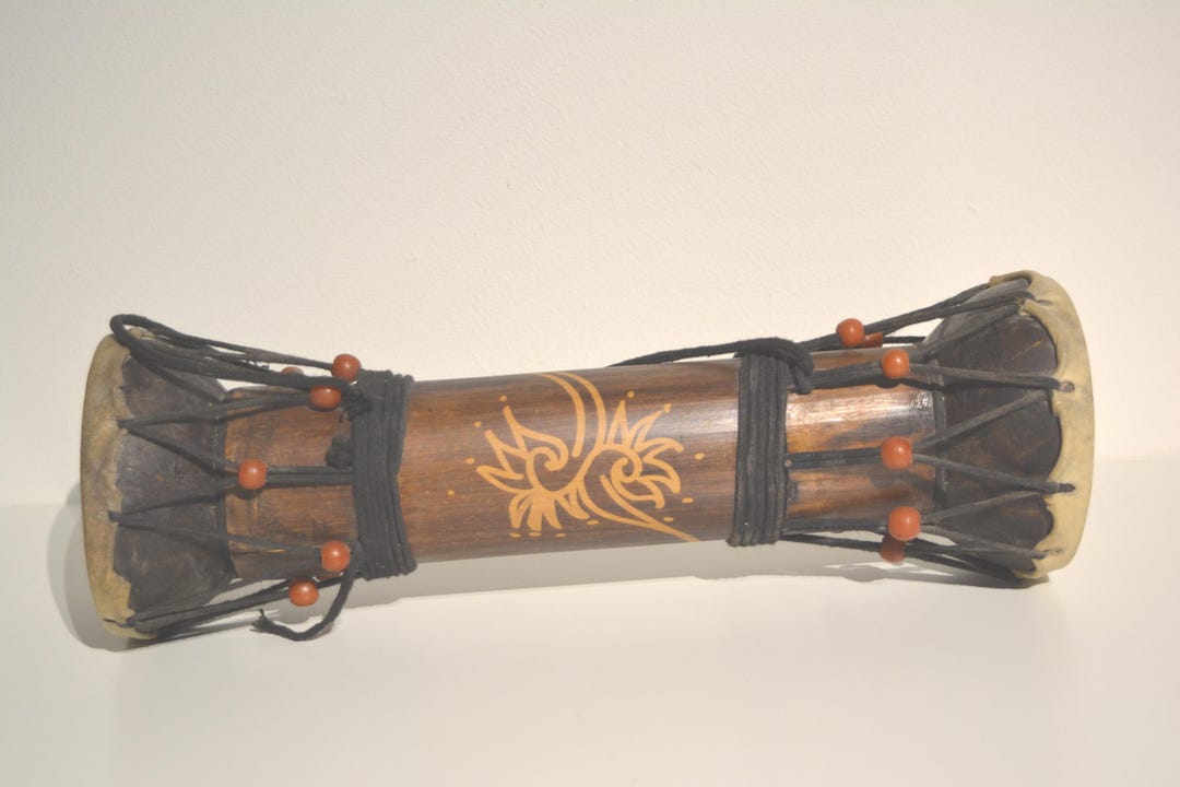 Vintage Authentic Wooden and Animal Skin Ethnic-african Handmade Djembe ...