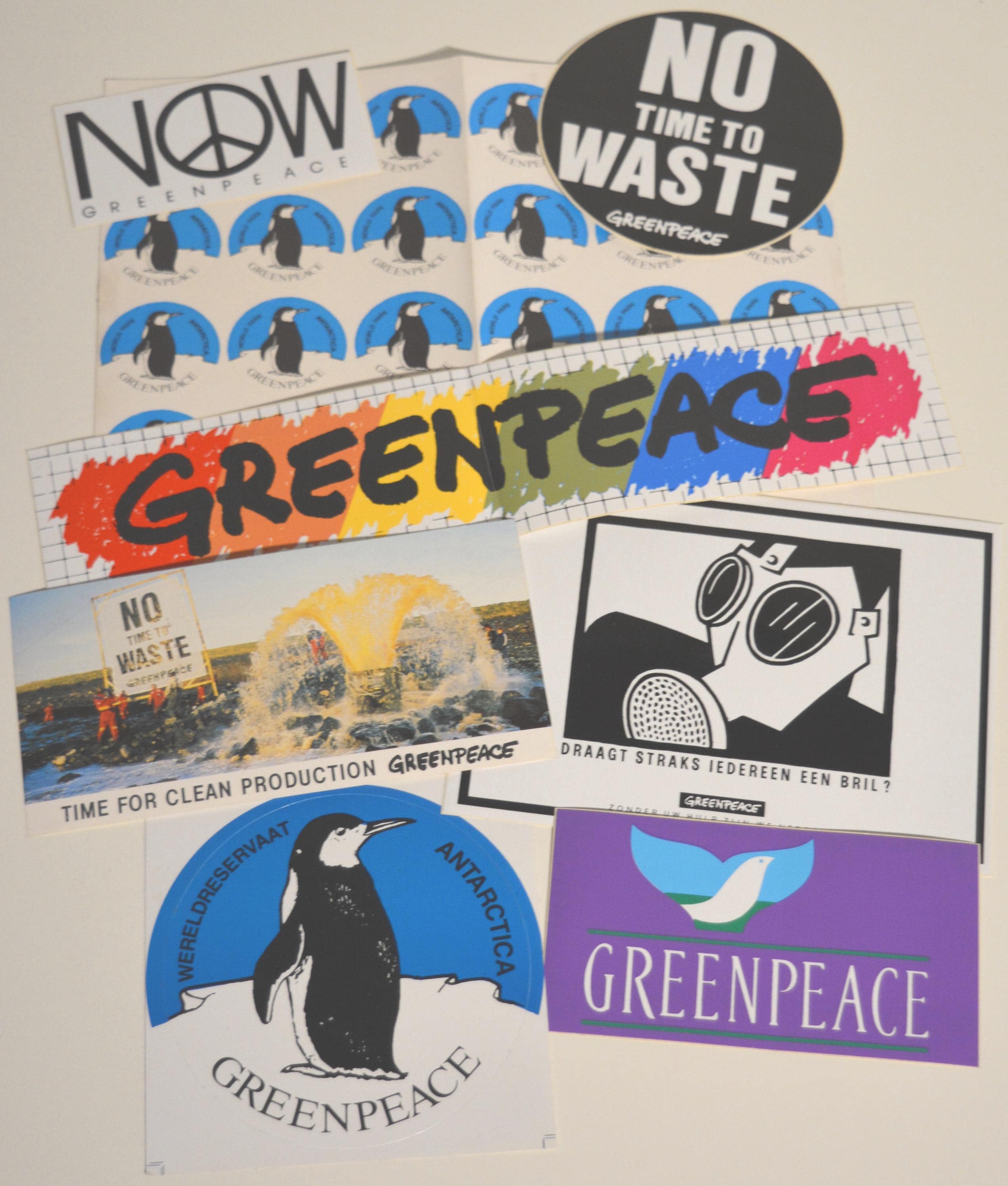 Vintage Greenpeace-stickers / Stickers / Bumperstickers Uit De