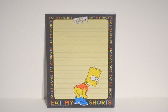 Vintage 90's the Simpsons Bart Simpson Metal Notes and Magnet Wall