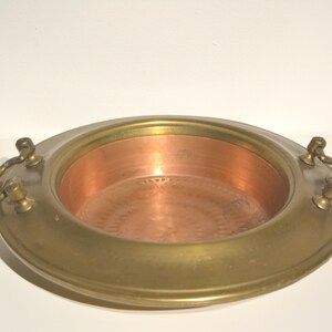 vintage/antik stor eldstad i mässing/koppar/eldkorg/kruka/blomkrukahållare