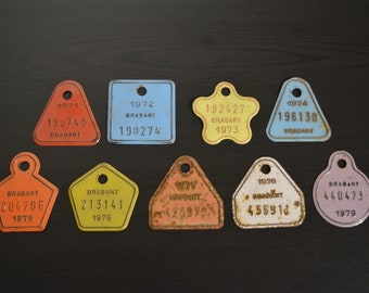 vintage seventies Belgian bike license plate / metal number tag Brabant (1971 / 1972 / 1973 / 1974 / 1975 / 1976 / 1977 / 1978 / 1979)