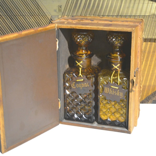 vintage hidden brandy / cognac and whisky decanter book safe - Dante vol. 1 & 2