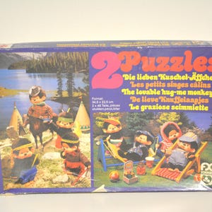 Puzzles Monchhichi / Sekiguchi Les adorables singes Hug-Me de 48 pièces vintage