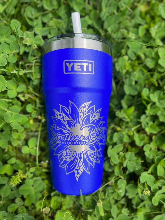 26 Oz Yeti Custom Sunflower Leopard/cheetah Laser Engraved - Main Image